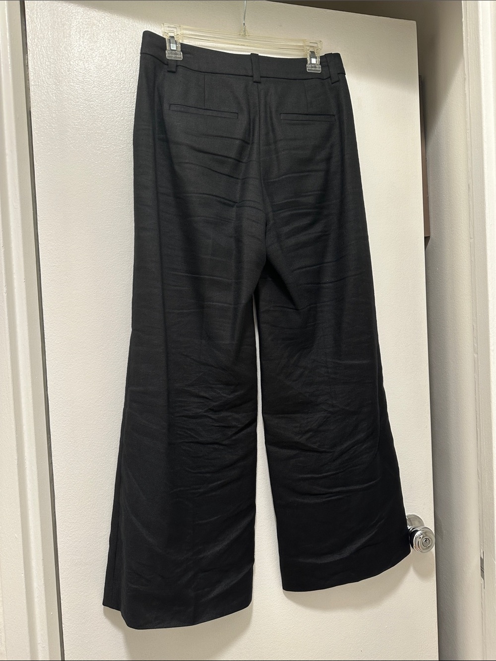 J Crew Black Wide-Leg Linen Carolina Pants, sz 6P - Picture 11 of 14